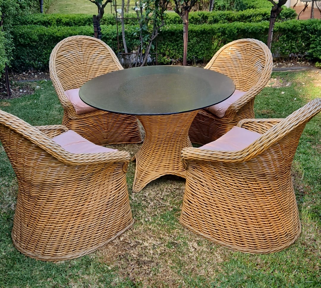 The main photo for Cane outdoor dining setting